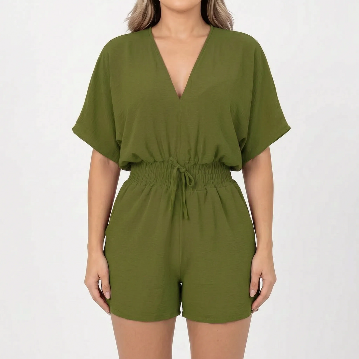 Arlisa - Casual Short-Sleeved V-Neck Summer Romper