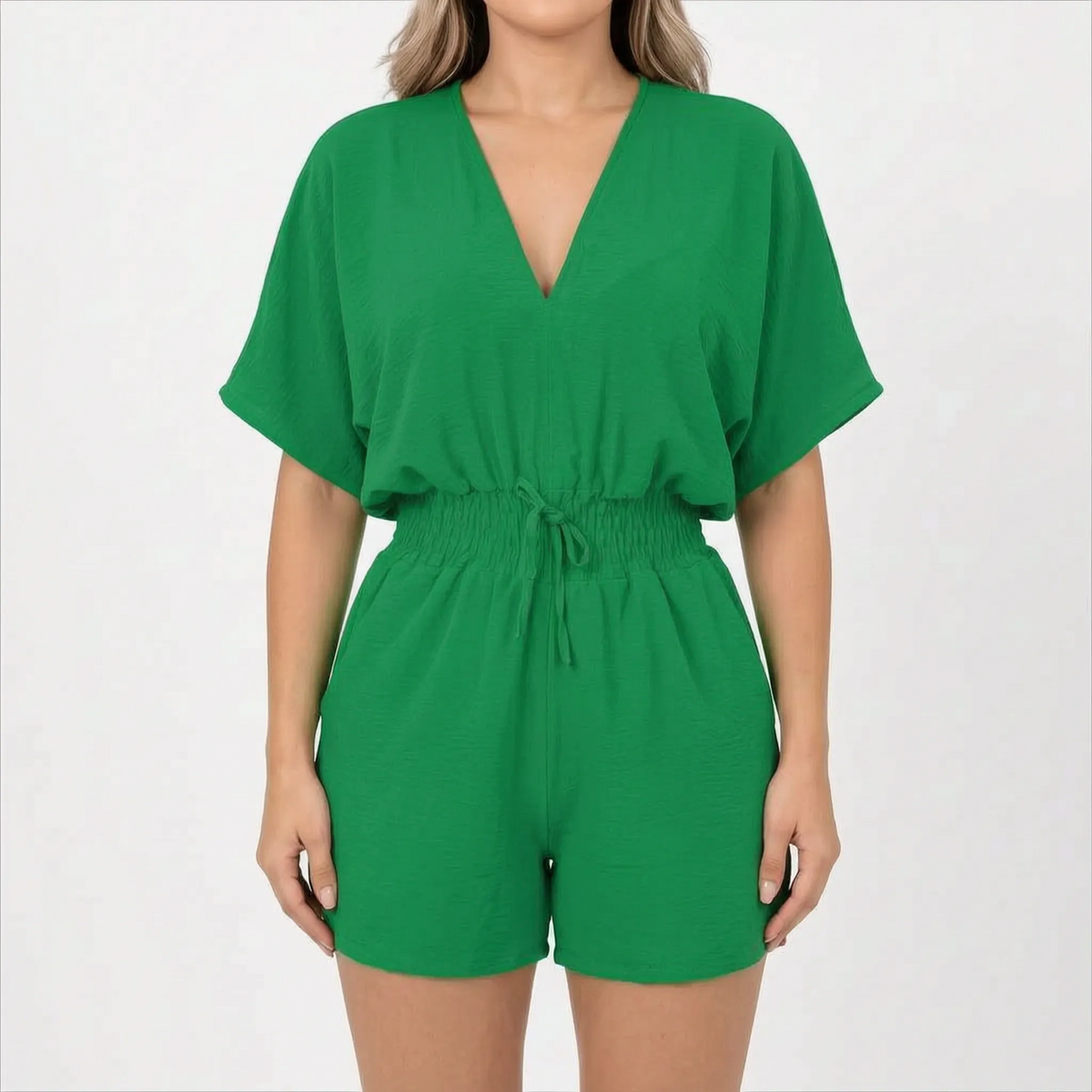 Arlisa - Casual Short-Sleeved V-Neck Summer Romper