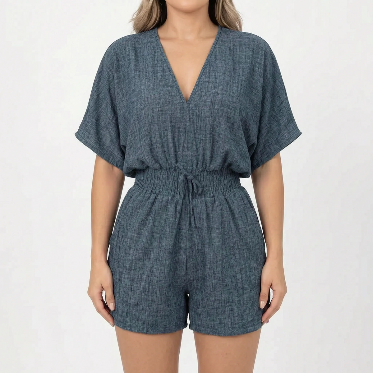 Arlisa - Casual Short-Sleeved V-Neck Summer Romper