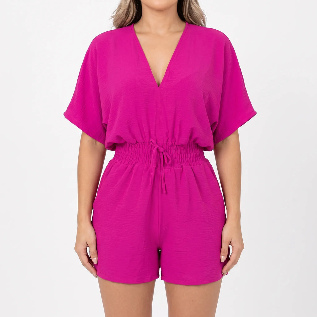 Arlisa - Casual Short-Sleeved V-Neck Summer Romper