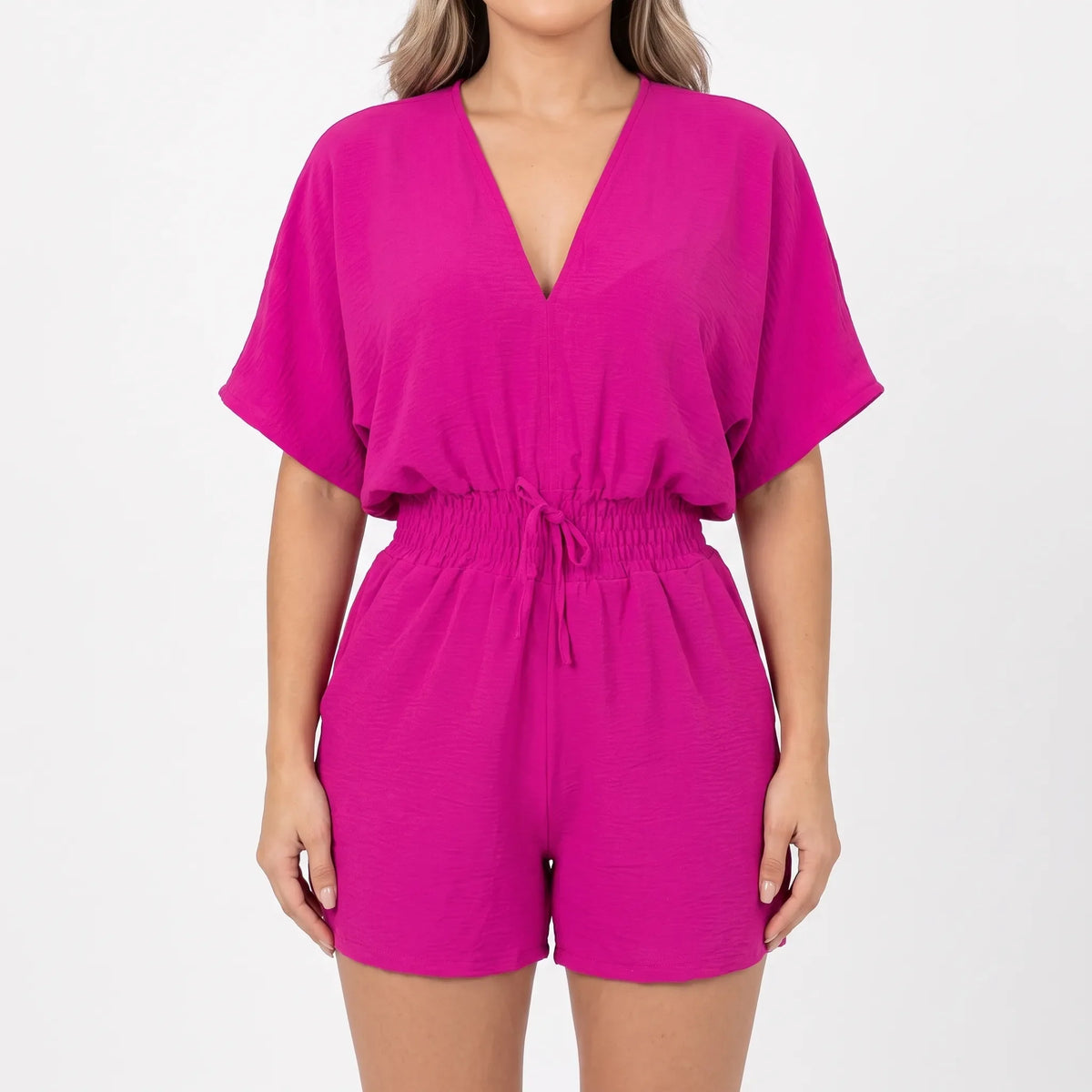 Arlisa - Casual Short-Sleeved V-Neck Summer Romper