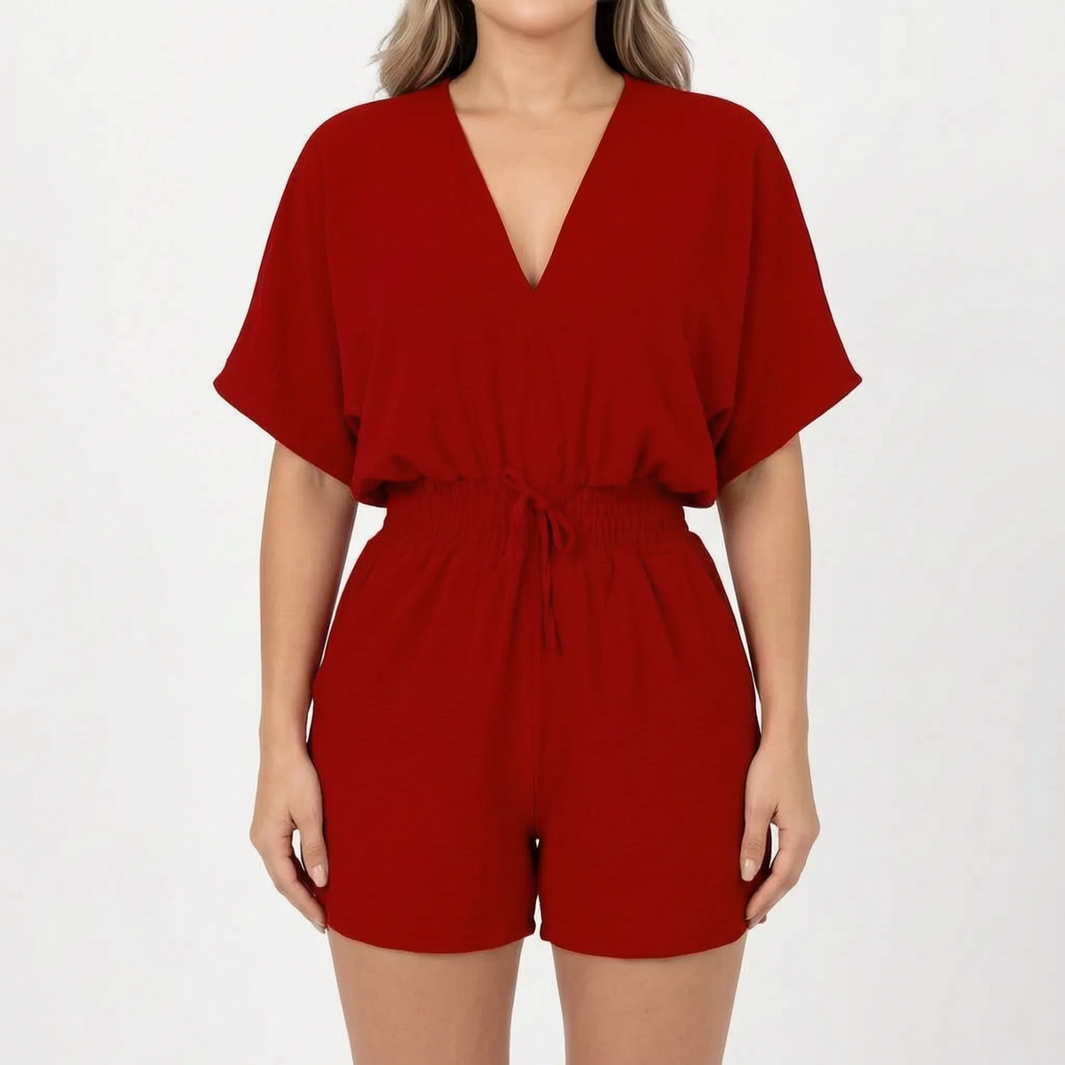 Arlisa - Casual Short-Sleeved V-Neck Summer Romper