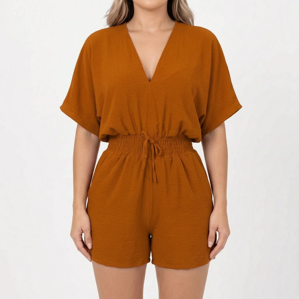 Arlisa - Casual Short-Sleeved V-Neck Summer Romper