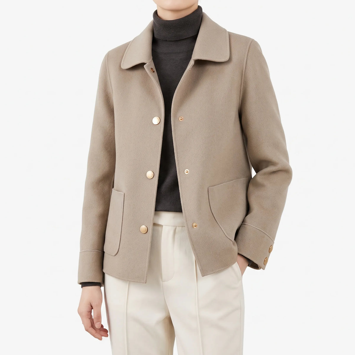 Avelis - Short Button-Front Coat