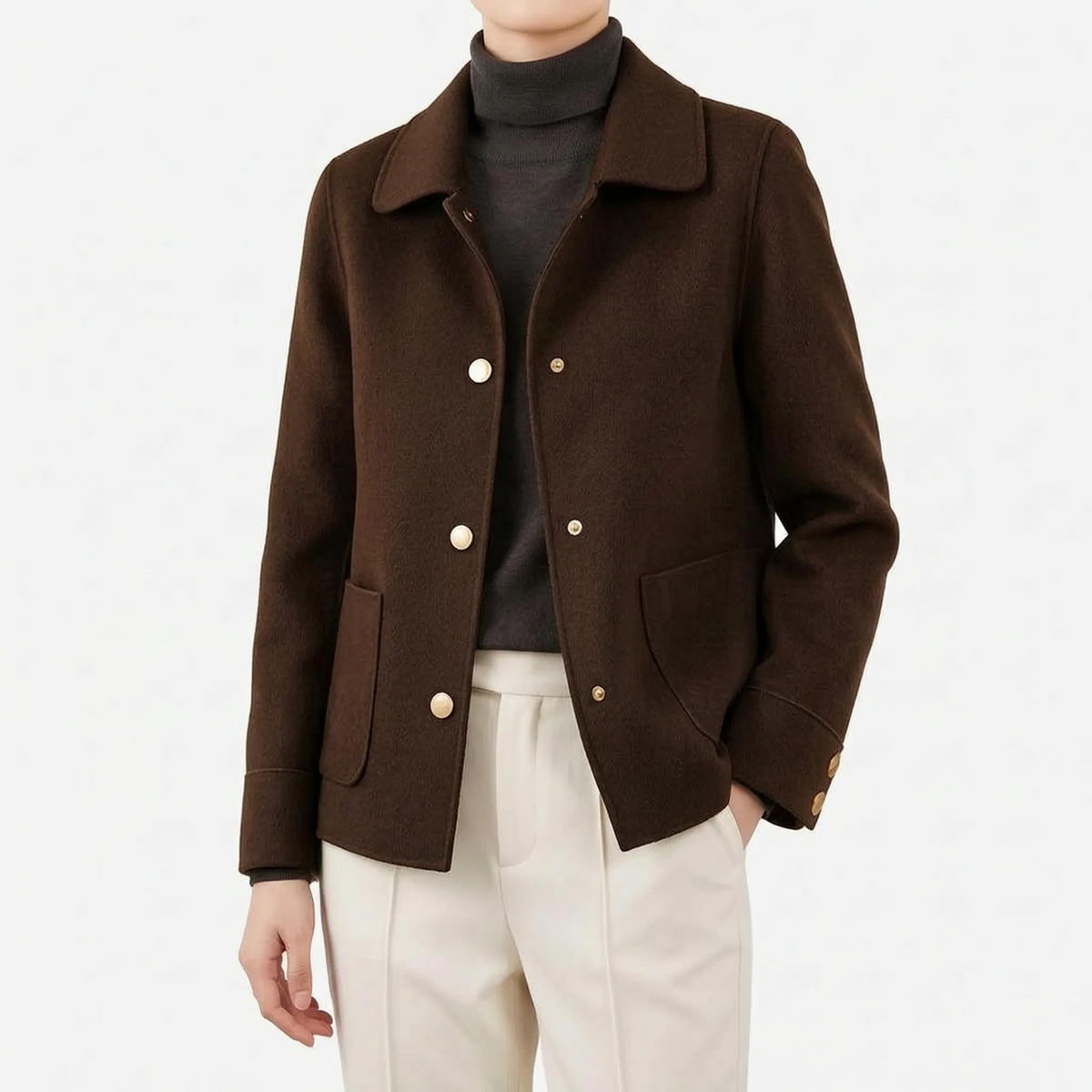 Avelis - Short Button-Front Coat