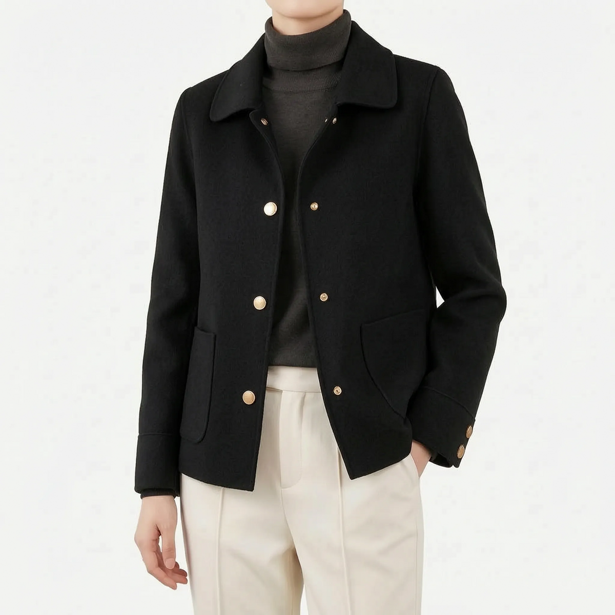 Avelis - Short Button-Front Coat