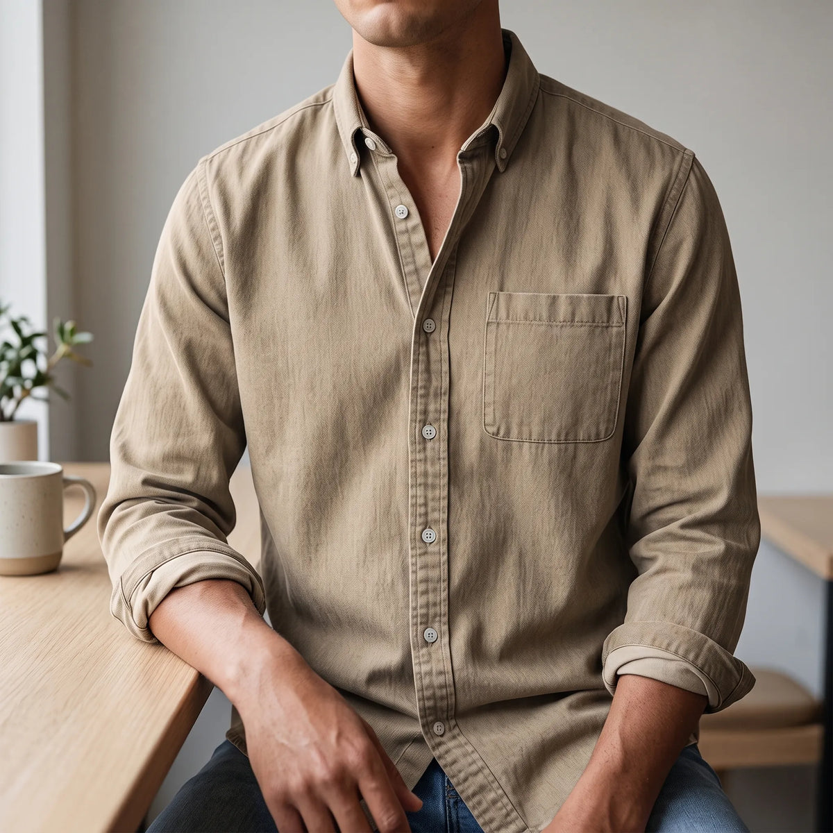 Rovent - Casual Long-Sleeved Button-Up Shirt