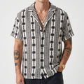 Zelato - Short-Sleeved Geometric Pattern Shirt